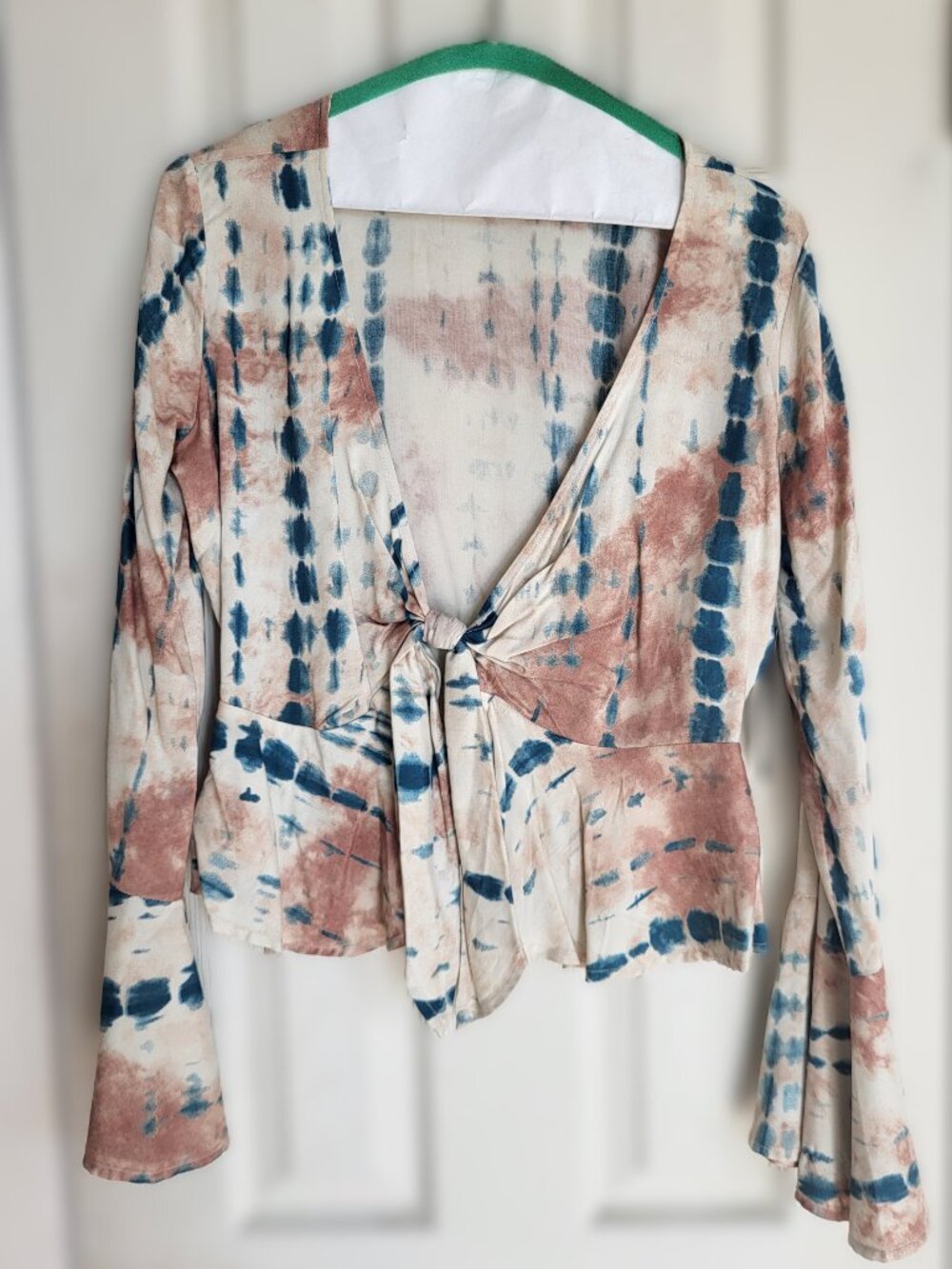NWT - VENUS Tie-Dye Bell Sleeve Blouse (S)